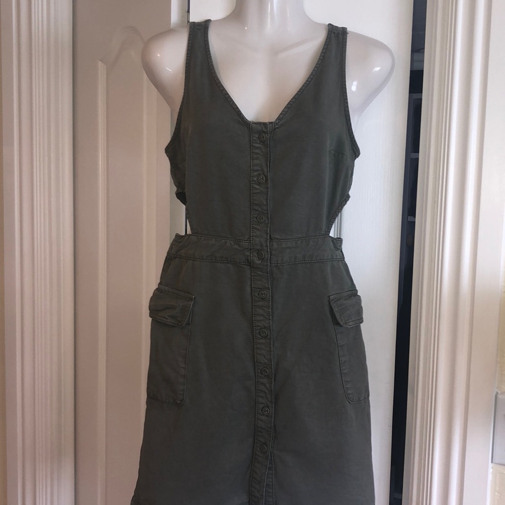 Topshop Army Green Dress